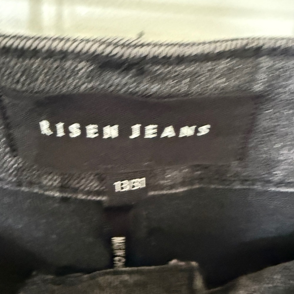 Risen Jeans Wide Leg Jeans‎ Womens 13/31 Black New RDP1025 Raw Hem High Rise - Picture 4 of 10